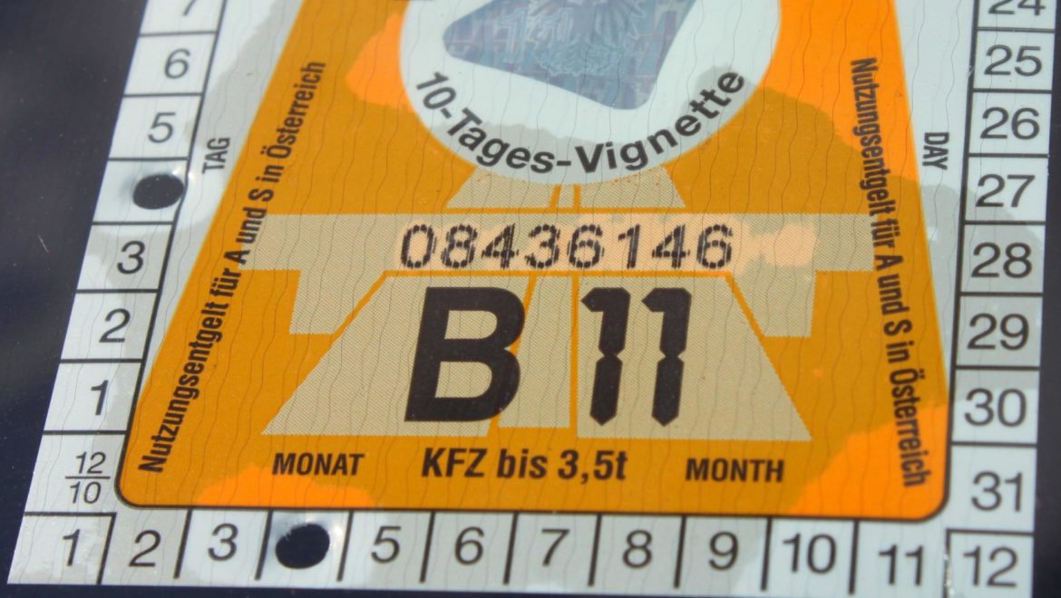 Rijden, met een vignet, over tolwegen