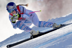 Lindsey Vonn in actie in Cortina d'Ampezzo